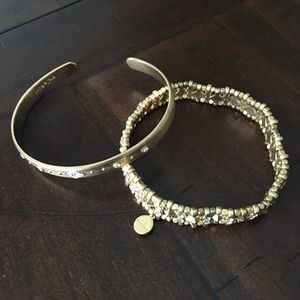 Stella and Dot Gold/Bling Cuff & Stretch Bracelet